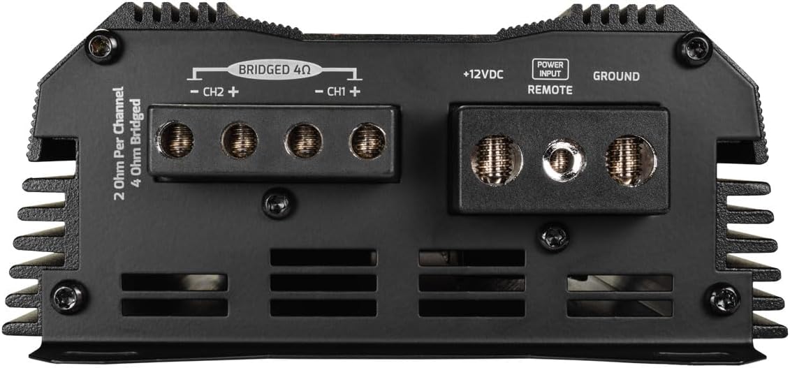 PRV Audio MDX2000.2 2 Ohm Mini 2 Channel Car Audio Amplifier 2X 1000 Watts RMS at 2 Ohm - Bridged 1CH 2000 Watt at 4 Ohm for Powersports, Motorcycles, ATV, for High Power Stereo Speaker Systems