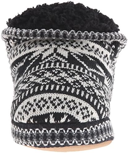 Muk Luks Women's Amira Short Slipper Bootie, Black/White, L (9/10) | Image 1