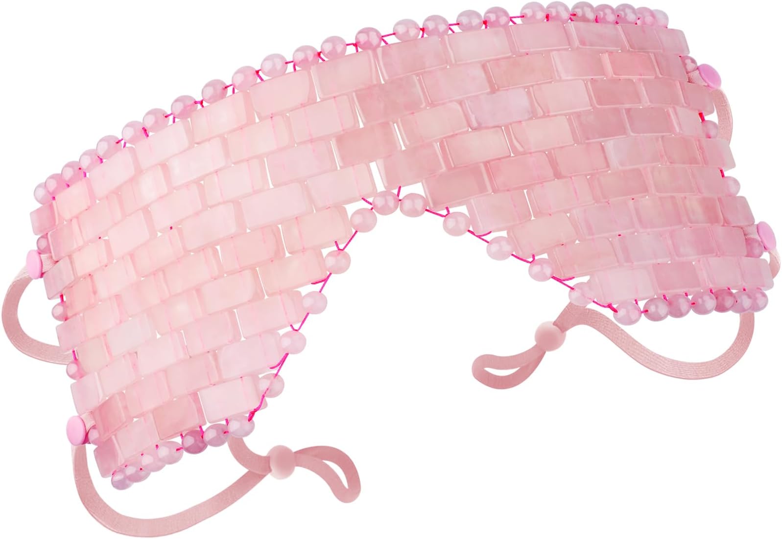 Rose Quartz Eye Mask with Adjustable Strap for face 100% Natural Gemstone Jade Sleep Mask for Hot & Cold Anti Aging Therapy