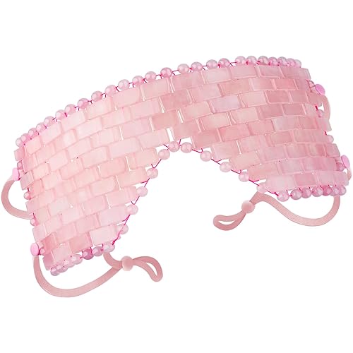 Máscara de ojos de cuarzo rosa  con correa ajustable para la cara 100% natural piedra preciosa jade máscara de sueño para terapia antienvejecimiento