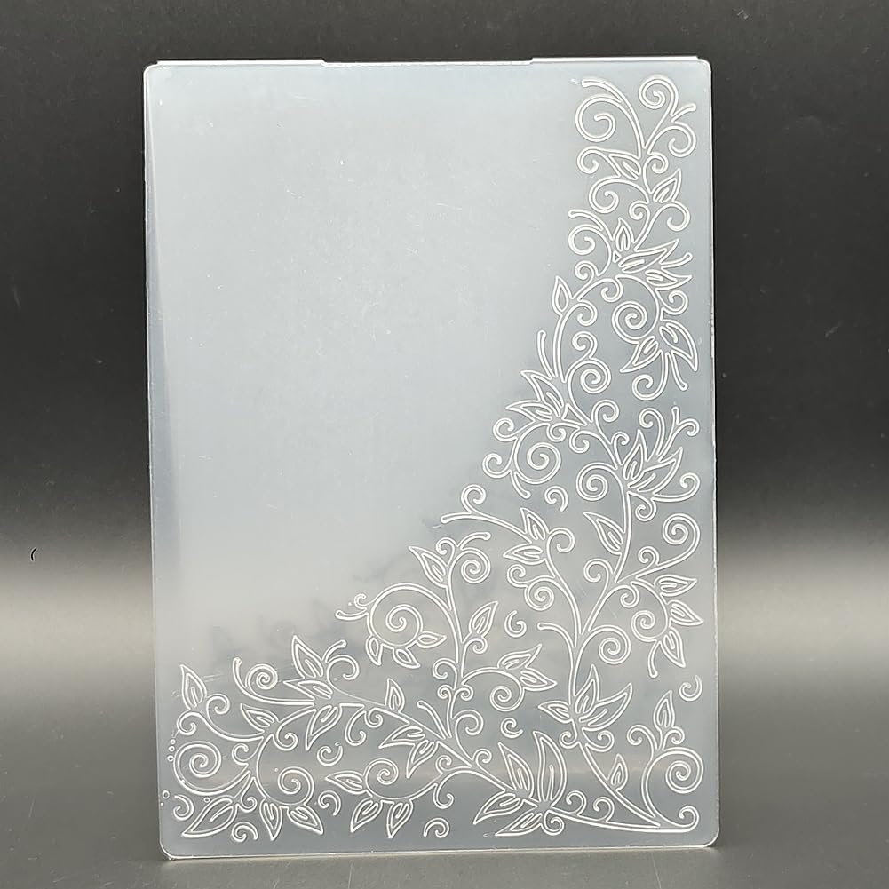 Plastic Embossing Folder A6 Size - Vines Spiraled Upward - Paper Crafts Plastic Textured Impressions for Card Making Scrapbooking