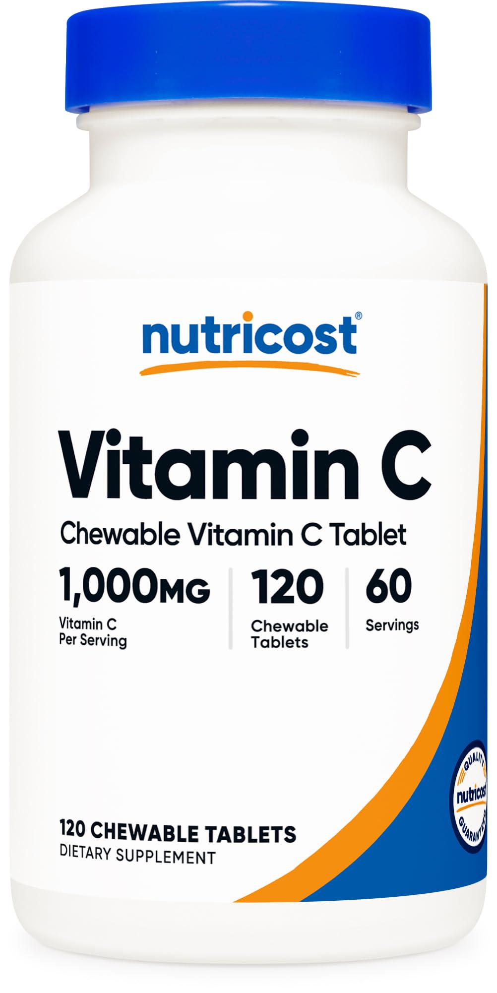 Nutricost Vitamin C Chewable (1,000mg) 120 Tablets, Vegan 120 Count (Pack of 1)