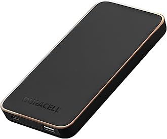 Duracell Power Bank 10,000mAh, Fast Charging Portable Charger with USB-C + USB-A | Slim External Battery Pack Compatible with iPhone, Android and More.