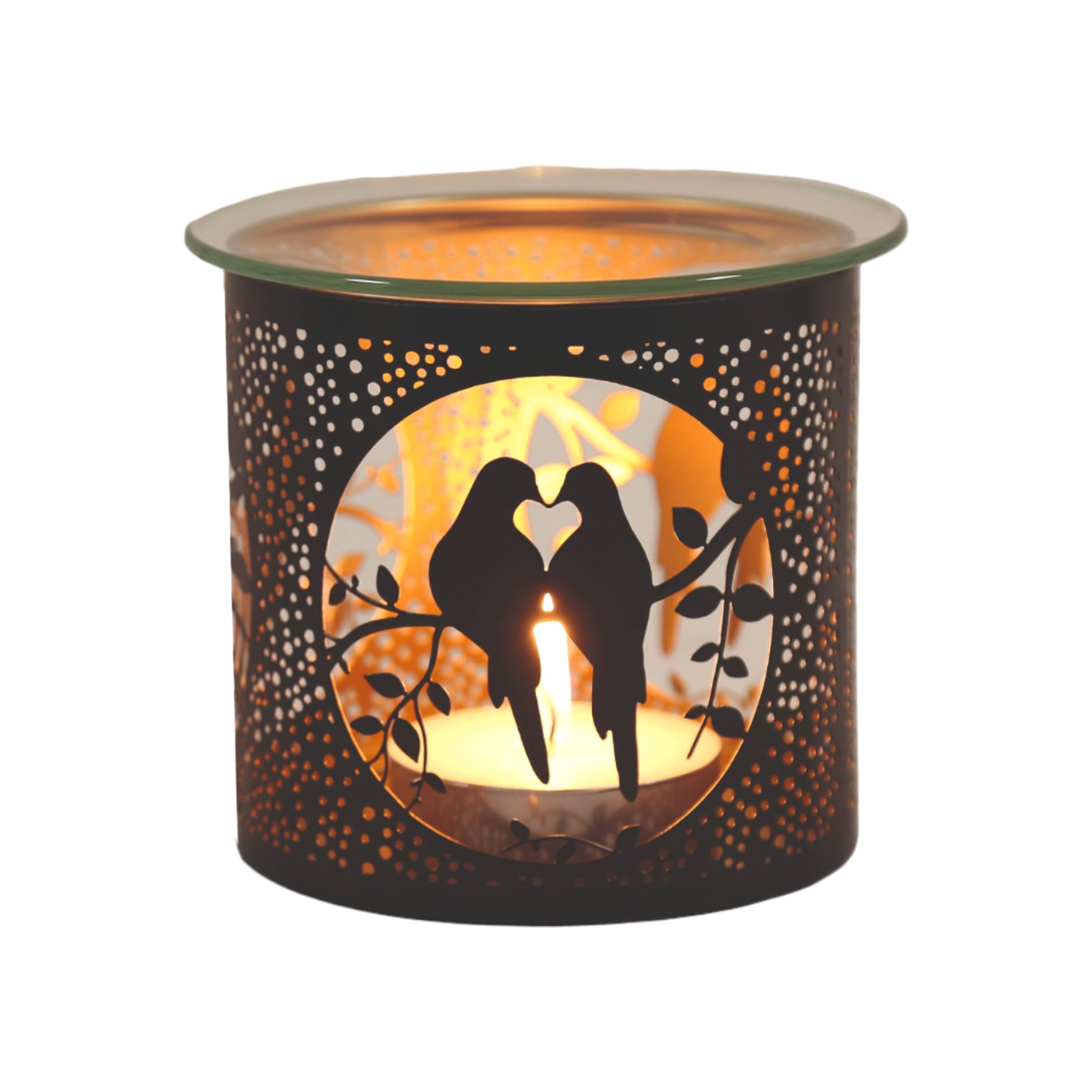 Aromatize Unisex Black Aroma 3-In-1 Tealight Holder Wax Melt Burner - Doves