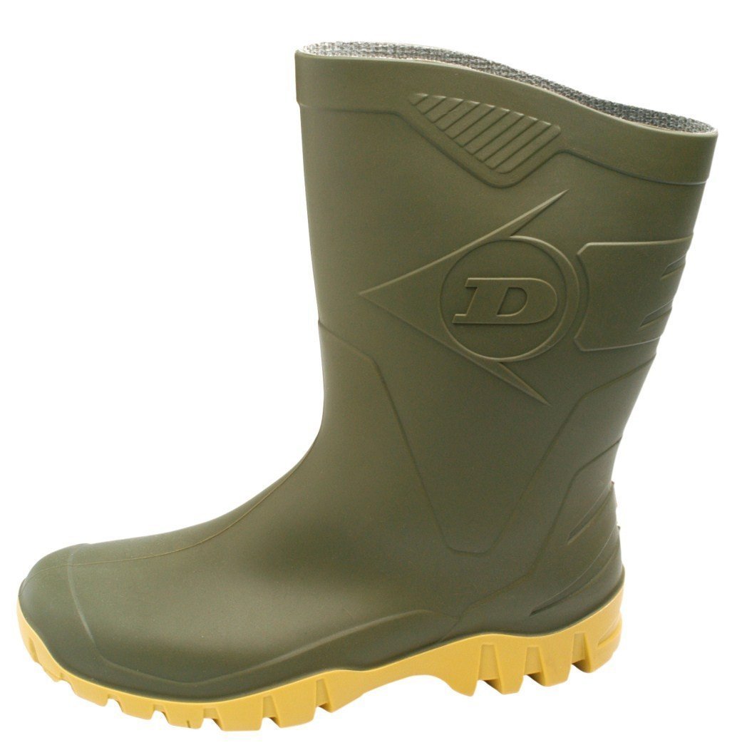 Botas de agua de caña corta Dunlop, fáciles de calzar y descalzar, para pantorrillas más anchas Tallas: 37,5 a 47,5., color Negro, talla