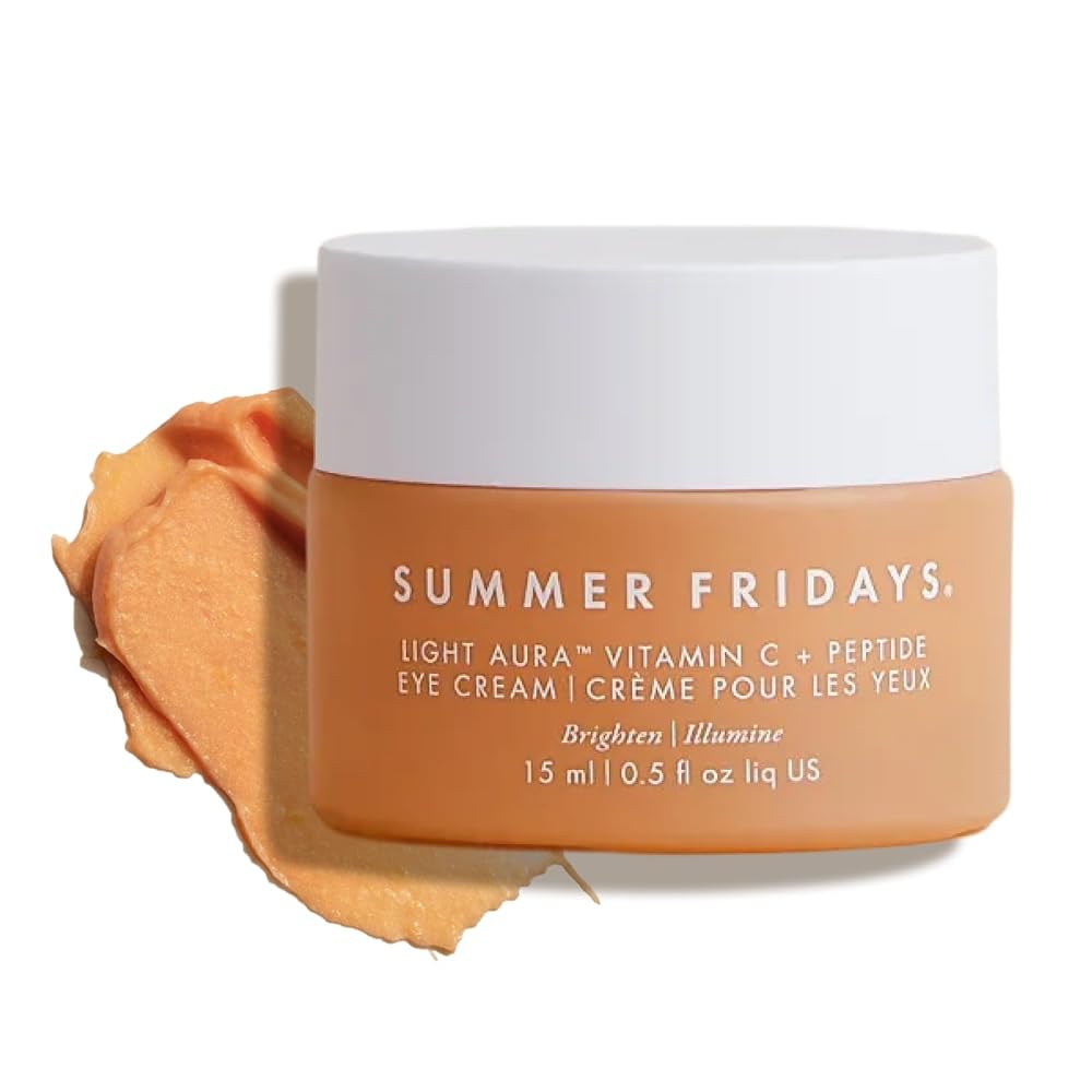 Summer Fridays Light Aura Vitamin C + Peptide Eye Cream - Brightening Eye Cream with an Illuminating and Hydrating Formula (0.5 Fl Oz) | Illuminating & Hydrating Eye Cream & Under Eye Brightener, Formulated with Vitamin C & Peptides