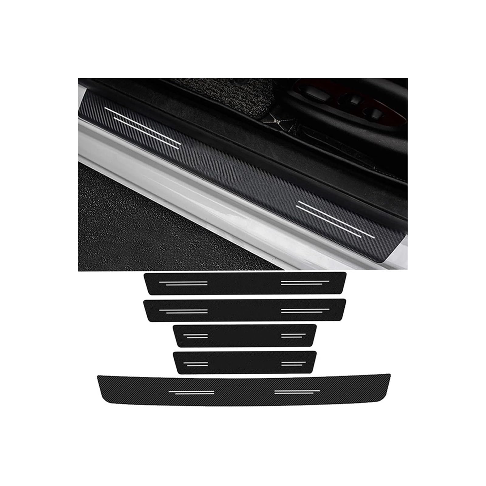 Car Door Sill Protector Rear Bumper Trunk Threshold Anti-Scratch Stickers for Toyota for Land Cruiser 200 J200 LC200 100 J100 LC100 IENQBVL(5pcs)