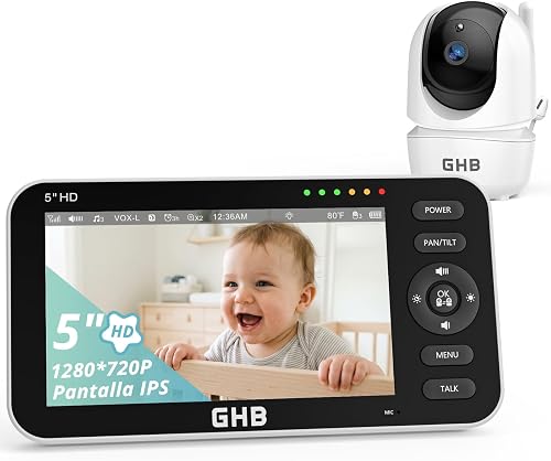 GHB Baby Monitor Video e Audio Videocamera Schermo 5'',16…