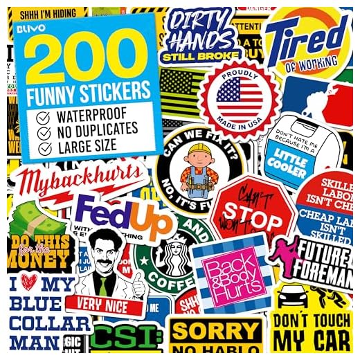 200 PCS Hard Hat Stickers for Adults - Vinyl & Waterproof Funny Stickers, Ideal for Welders, Electricians, Mechanics, and All Blue Collar Workers