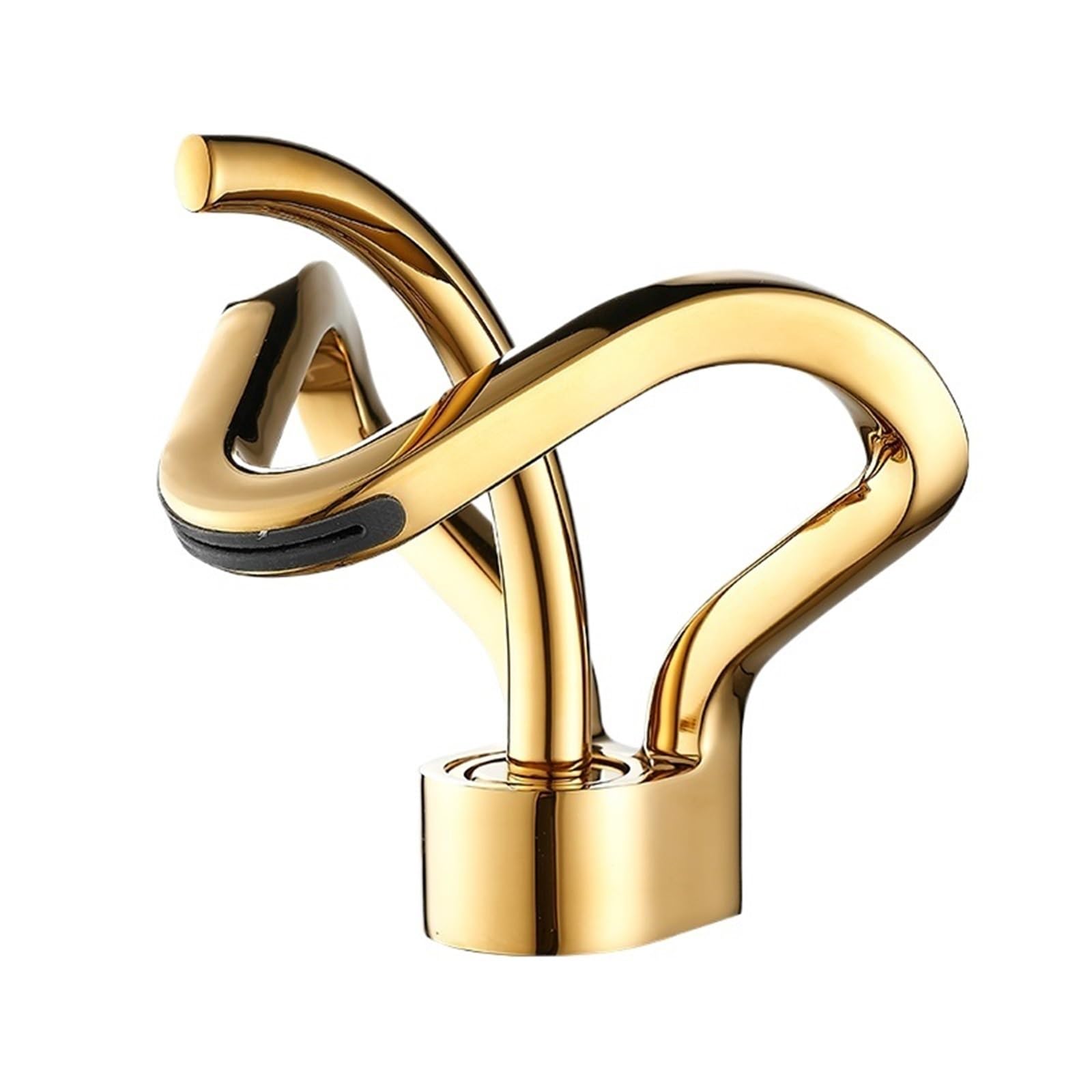 Lyvqzpwlr Golden Short Bathroom Basin Pillar Taps, Waterfall Bathroom Basin Faucet Deck Mounted Hot Cold Mixer Brass Body Multicolor(Golden Short)