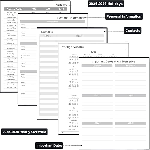 Miniatura 5 de Agenda 2024  Agenda semanal 2024 de 8.5 x 11 pulgadas, de enero de 2024 a diciembre de 2024, agenda semanal y mensual 2024 con cubierta de tela,