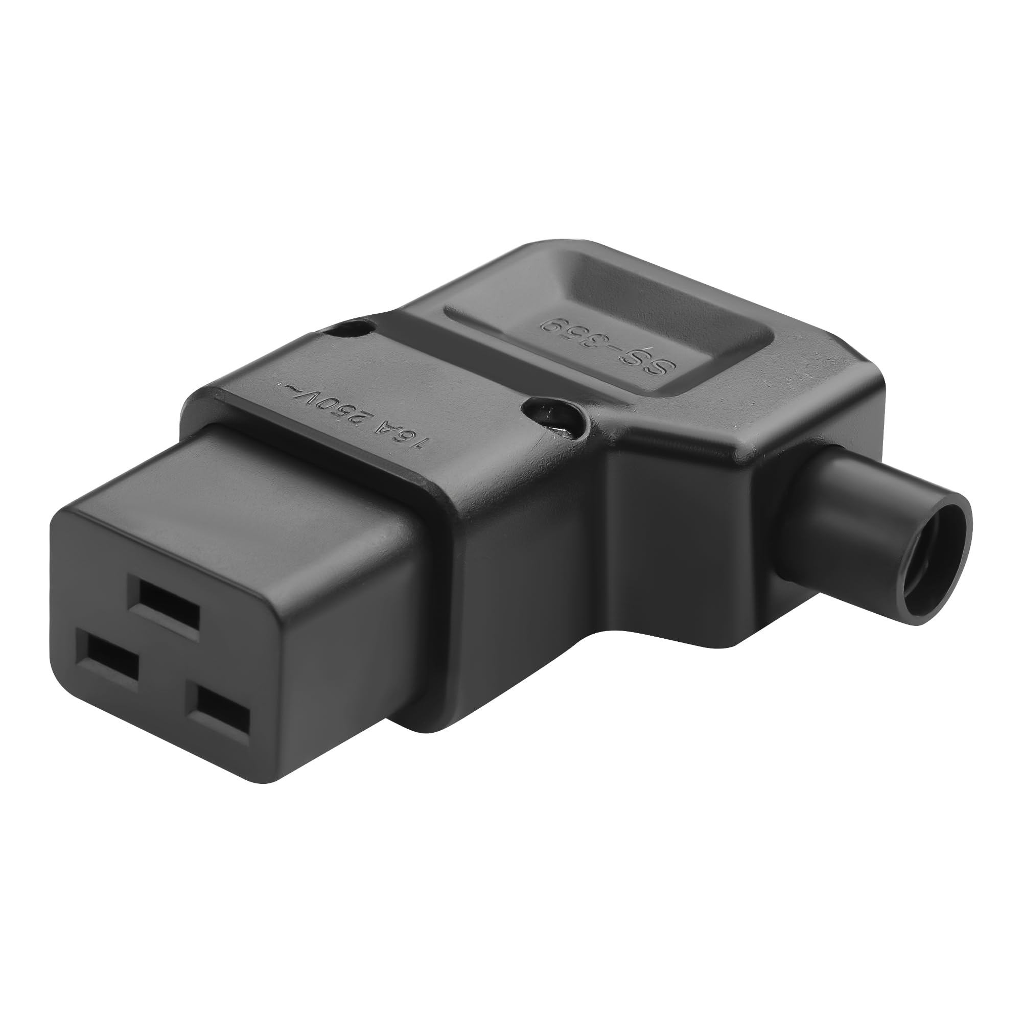 Adattatore CA ad angolo retto IEC320 C19,16 A/250 V C19 staccabile connettore fai da te C19,90 gradi C19 PDU per strisce di alimentazione UPS (C19)