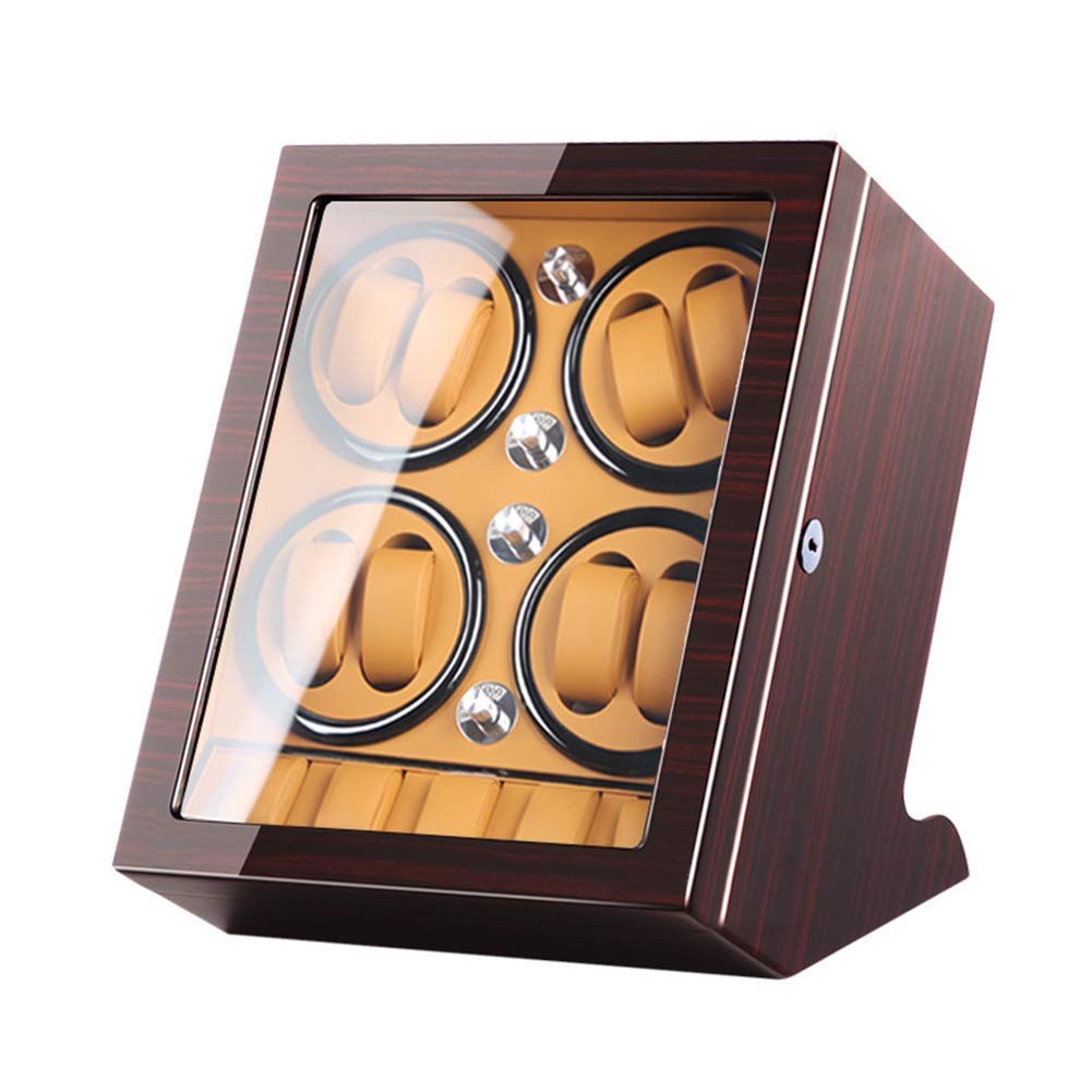 WMYYZYQ Watch Winder Watch Winder Storage Box for Winding 8 Automatic Watches and 5 Watch Storage Space Wood Shell Piano Paint Exterior,Brown,B Watch Winder,Brown-A