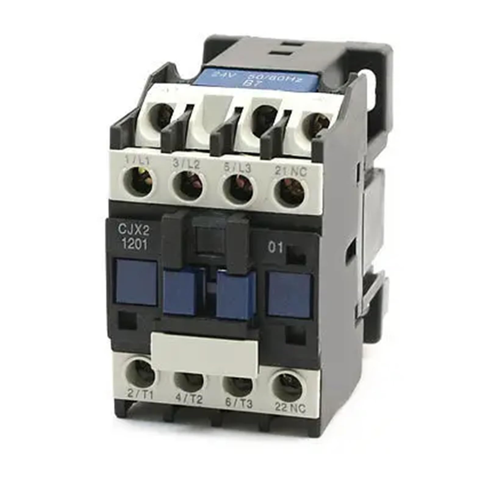 Montage rail DIN pour ce contacteur de commande moteur 24V CJX2-1201 - 2