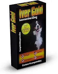 Anti Vermes, Carrapatos, Pulgas E Sarnas Para Cães Mastigáveis 12mg 04comprimdos