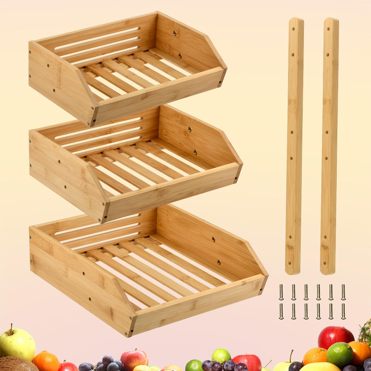 HARLIANGXY Porta-frutta da tavola, cesto per frutta e verdura, rosa
