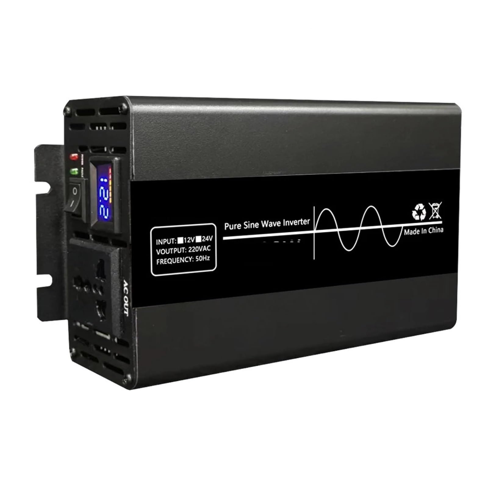 Inversor de Onda sinusoidal Pura 8000W Banco energía portátil Convertidor Solar CC 12 V 24 a CA for automóvil(3500W,12V)
