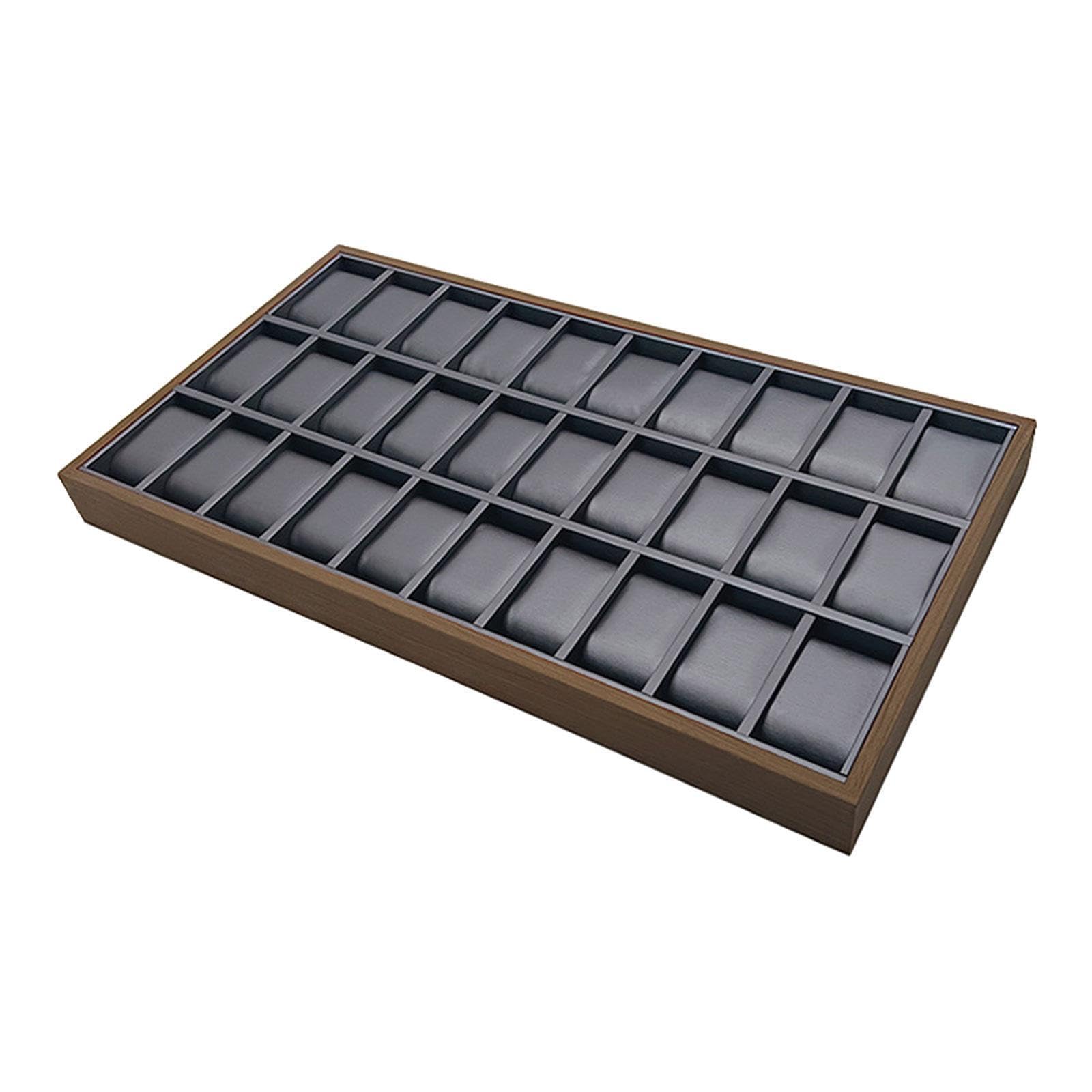 CYDZSRA Jewelry Organizer Holder With 30 Slots Velvet Watch Display Case Earring Necklace Bracelet Cufflink Maintenance 30 Slots Watch Storage Holder