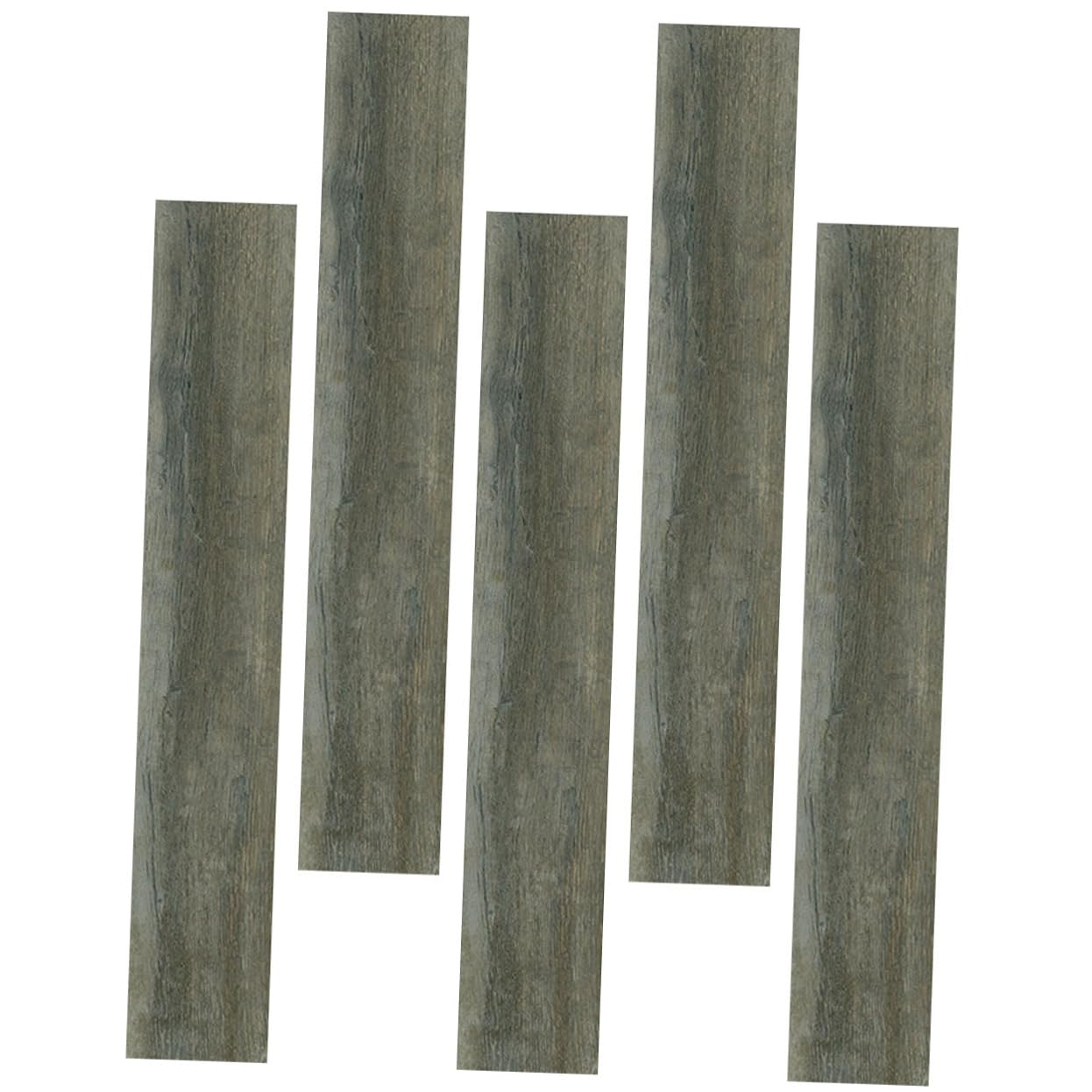 5pcs Wood Grain Peel and Stick Floor Planks Self-Adhesive PVC Stickers for Easy Installation Bedrooms Kitchens and Offices Removable and for Any