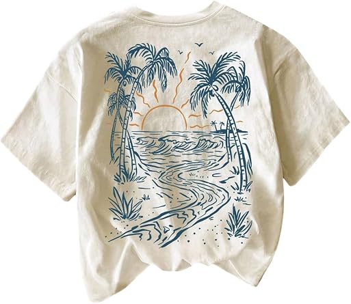 SOLY HUX Womens Graphic Tshirts Tropical Print Short Sleeve Crew Neck Vacation Summer Tee Tops