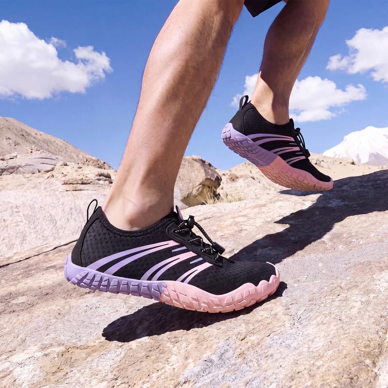 Image of Hike Barefoot Water Shoes for Women Men Footwear, Quick Dry Wide Toe Box Pro Beach Swim Athletic Sports Shoes, Non-Slip Lightweight Aqua Shoe for Pool Hiking Walking Kayaking Diving Surfing