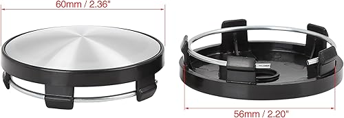 Miniatura 4 de X AUTOHAUX 2.362 in Dia 5 Clips Rueda de Coche Neumático Llanta Llanta Central Hub Tapas Base Negro 4 Pcs