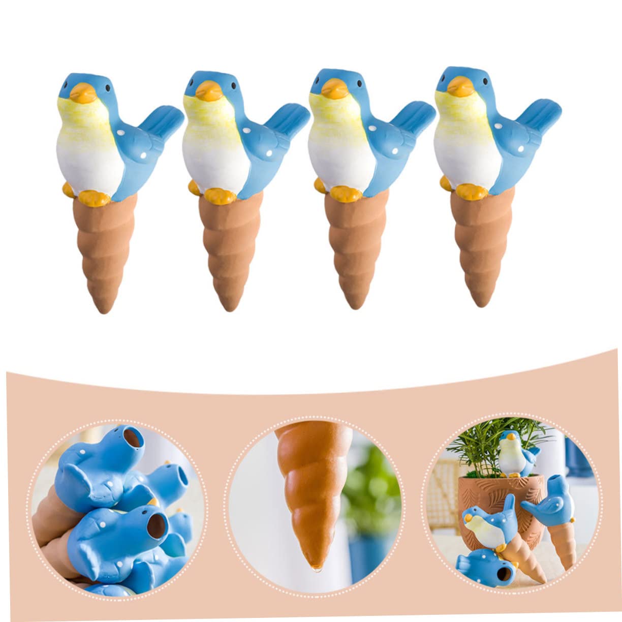 NUOBESTY 4pezzi Irrigatori Automatici a Goccia in Ceramica per Piante, Facili da Usare Controllo del Volume d'Acqua, per Giardino e Prato