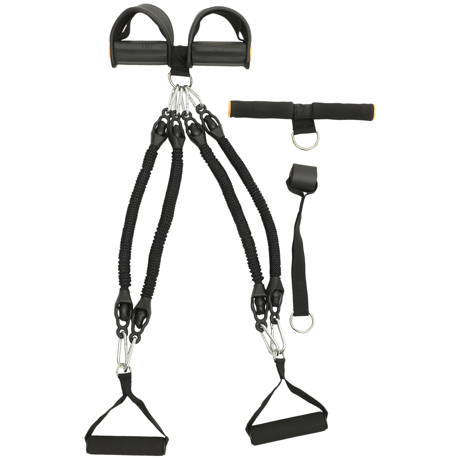 MAGICLULU Espansore per Bodybuilding Corda Elastica e Pedale Multifunzionale in Materiale Resistente per Esercizi Addome e Braccia a Casa Palestra Fitness
