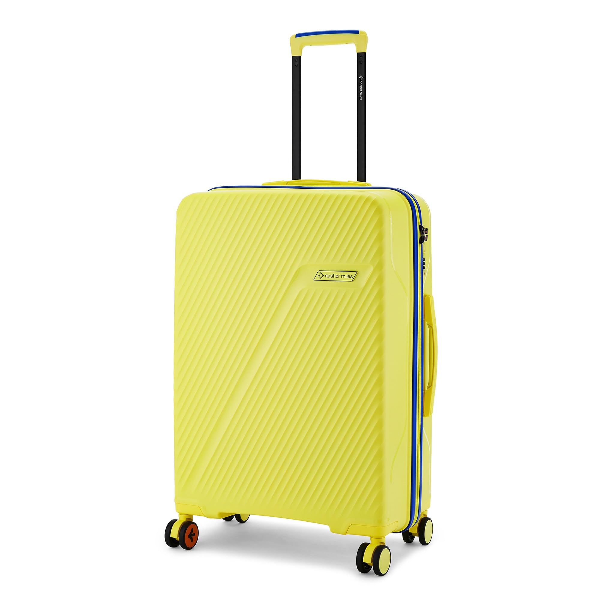 Montreal Hard-Sided Polypropylene Check-in Luggage 24 inch | 65cm | 8 Wheels Medium Trolley Bag for Travel | Suitcase (Yellow)