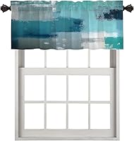 Vista 157 de Cenefas de cocina modernas con patrón de cobre marrón dorado para ventanas, cenefas opacas abstractas de marcas de arañazos y cortinas opacas