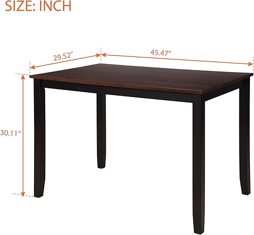 Miniatura 4 de Juego de mesa de comedor de 5 piezas, mesa de comedor de madera con mesa cuadrada y 4 sillas tapizadas para cocina, comedor, familia y apartamento