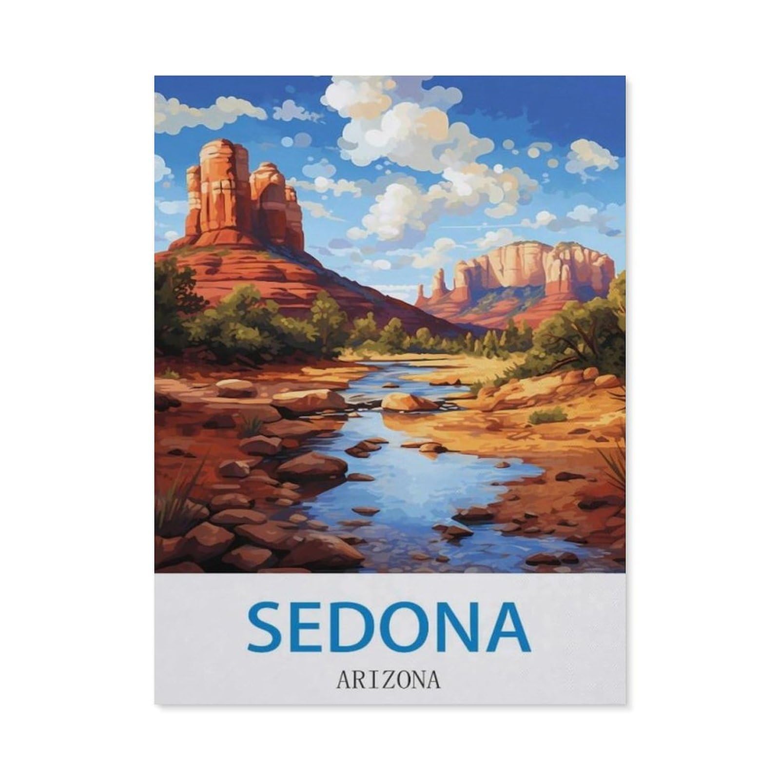 BEAYODKP DIY 5D Diamond Painting Kits，Sedona Arizona，Diamond Painting for Beginner Adults Rhinestone Numbered Diamond Arts Home Wall Decor（40 x 50 cm/15.74 x 19.68 inches）-CM23
