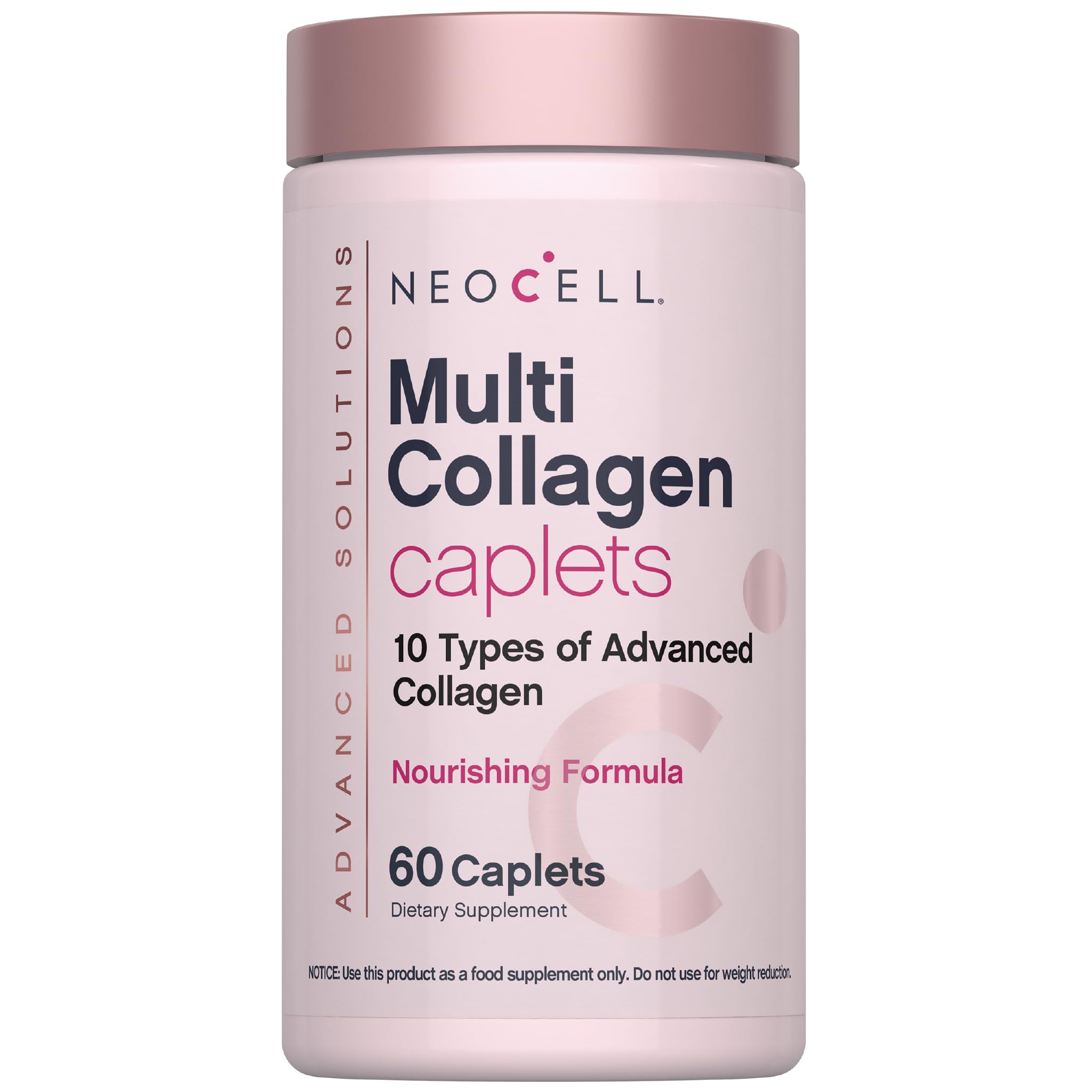 NeoCell Multi Collagen Peptides 60 Caplets Advanced Formula Nourishing Formula Hair Skin Nails Supplement