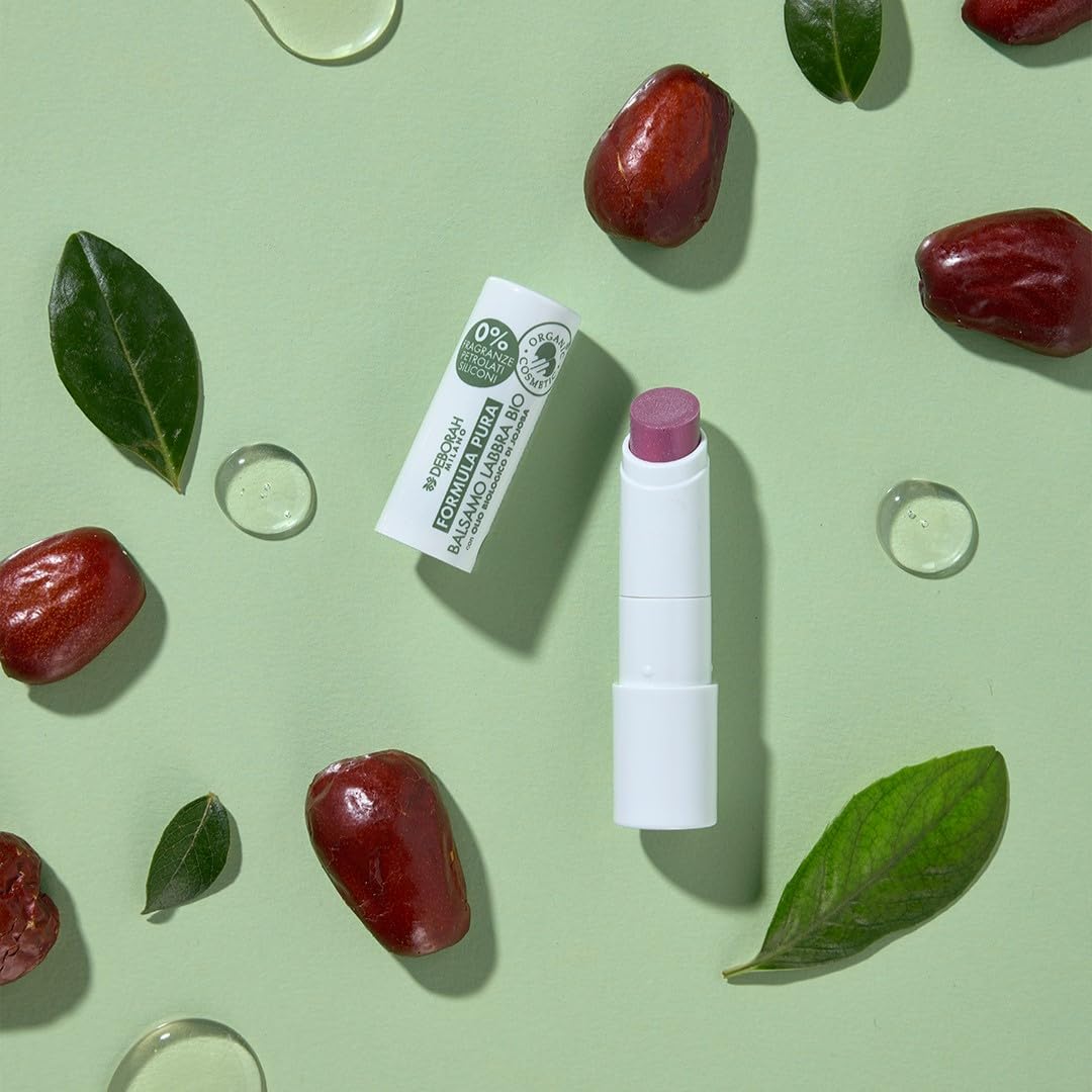 Deborah Milano Organic Pure Formula Coloured Lip Balm - Red Brick No. 5 - SPF 10, Cruelty Free Vegan, 100% Natural Origin - Image 3