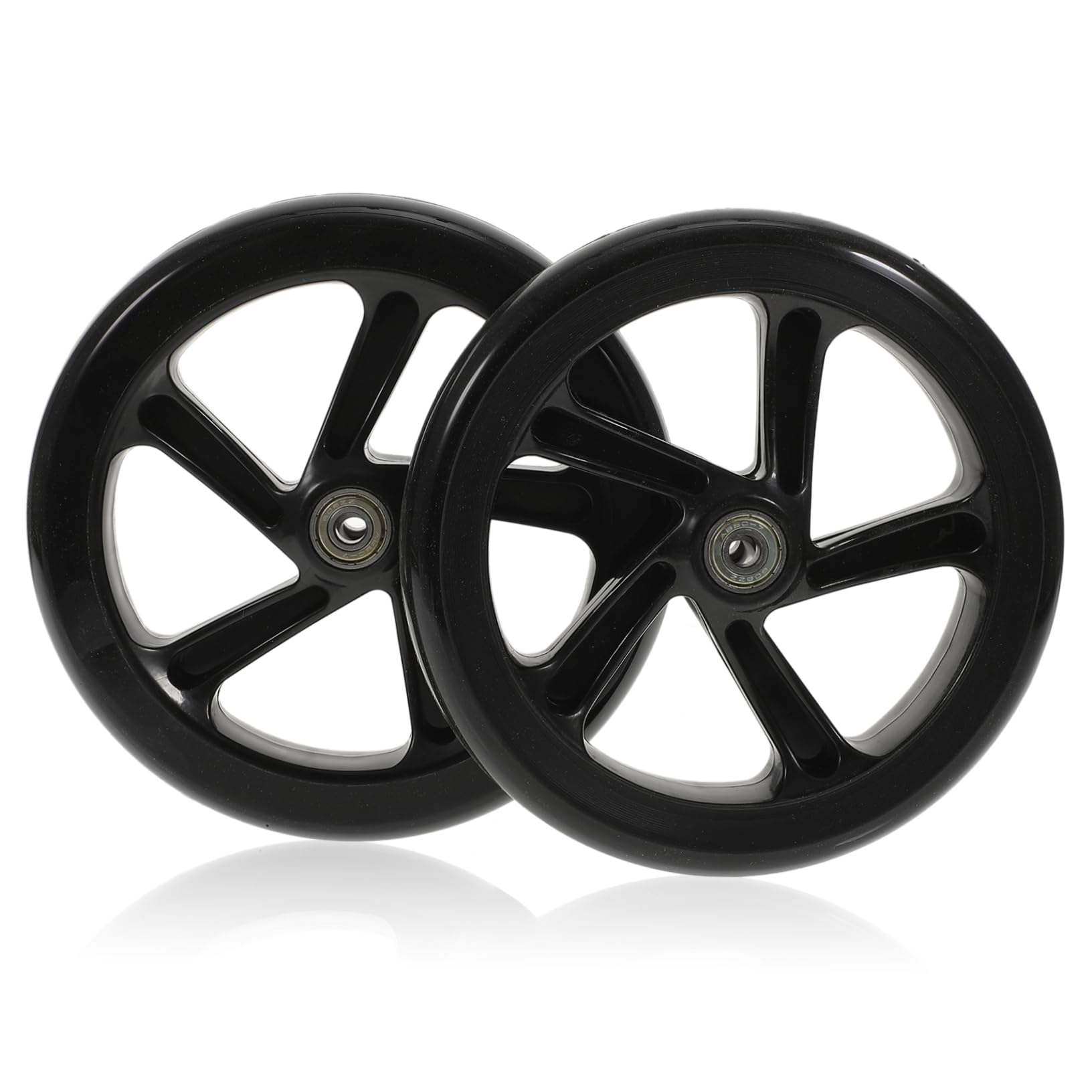 Ruedas De Pu De Alta Elasticidad Para Patinete 180 Mm Negras Rodamientos, Juego De 2 Piezas, Ruedas Resistentes Al Desgaste Para Scooter De Acrobacias En Calles y Plazas