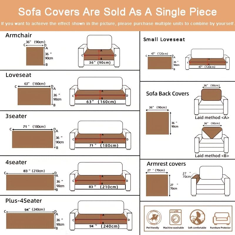 Miniatura 6 de Funda de sofá para mascotas, lavable, protector de sofá para perros con diseño antideslizante, funda para muebles apta para mascotas