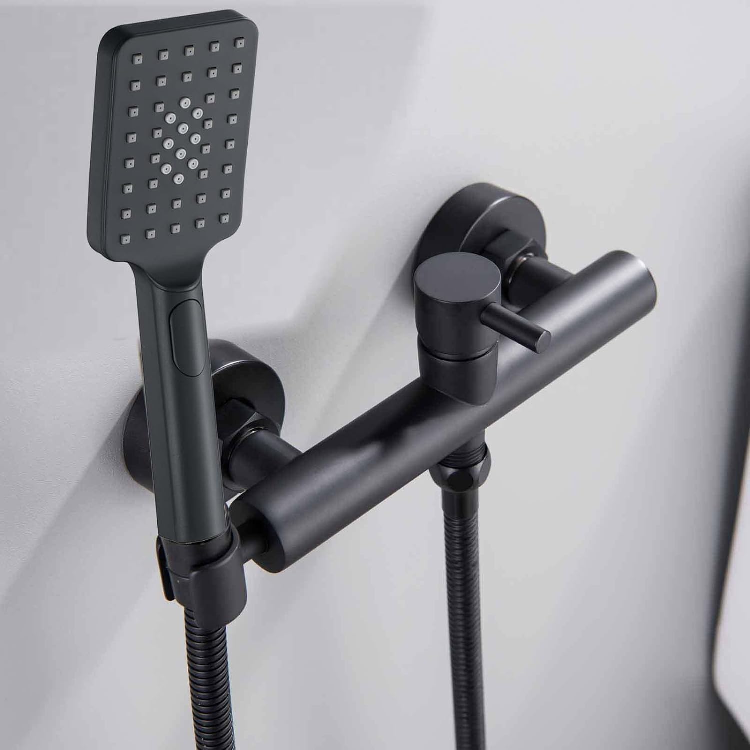 Toilet Bidet Kit - Brass Handheld Bidet Sprayer - Hot and Cold Toilet Shower Head with Hose Wall Mounted Toilet Hand Shower Kit, for Personal Hygiene,Rose Gold,Black Noir