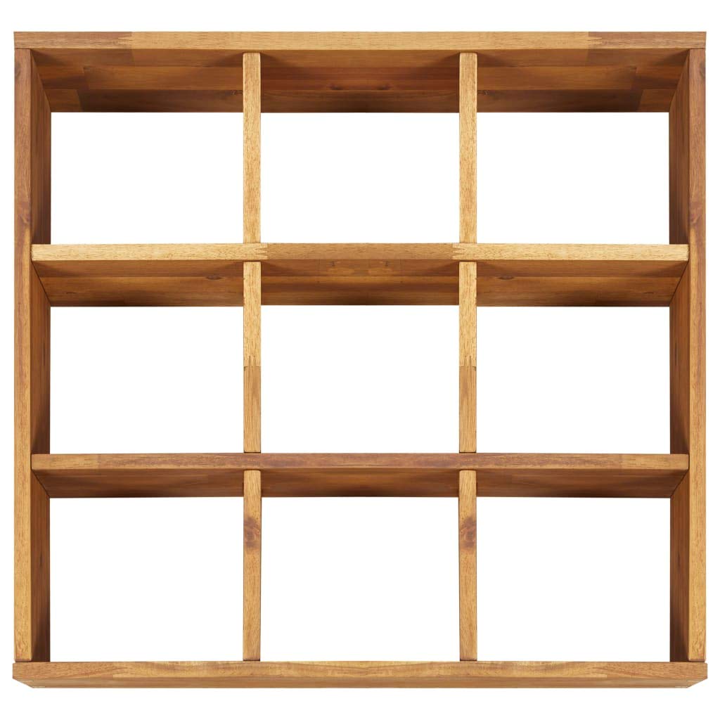 Lit Surélevé de Jardin à Herbes en Bois d'Acacia Massif, Carré Potager 9 Poches pour Plantes Aromatiques, Jardinière Robuste pour Intérieur et Extérieur, 60 x 60 x 15 cm