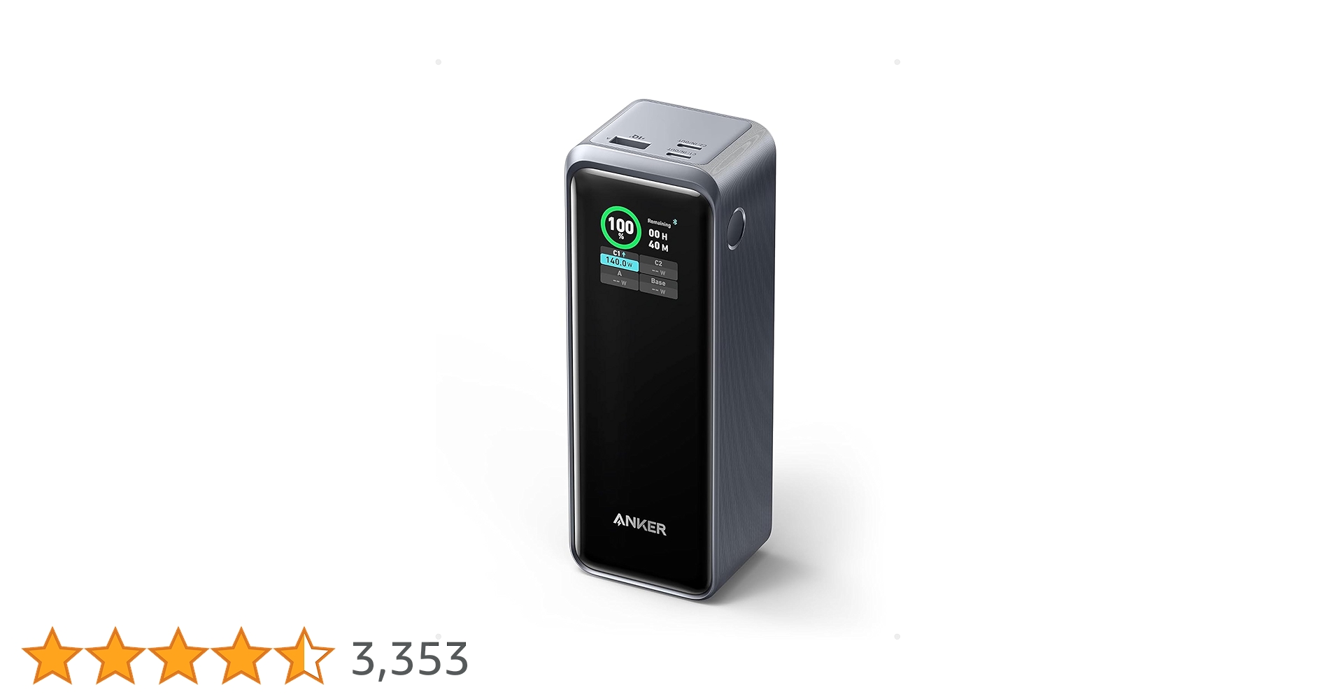 スマホアクセサリー Anker Prime Power Bank 27650mAh A13400 Anker Prime Power Bank, 27,650mAh 3-Port 250W Portable Charger for