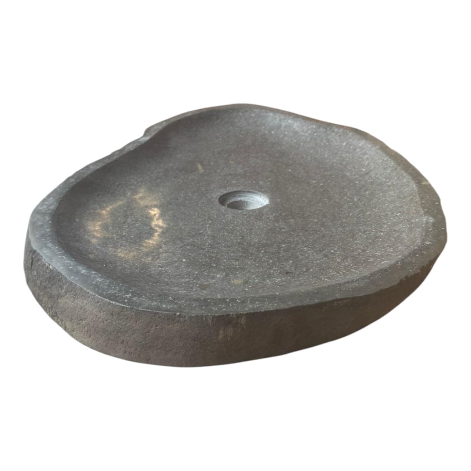 Lavandino in pietra di fiume ovale, 50-60 x 35-40 cm grigio