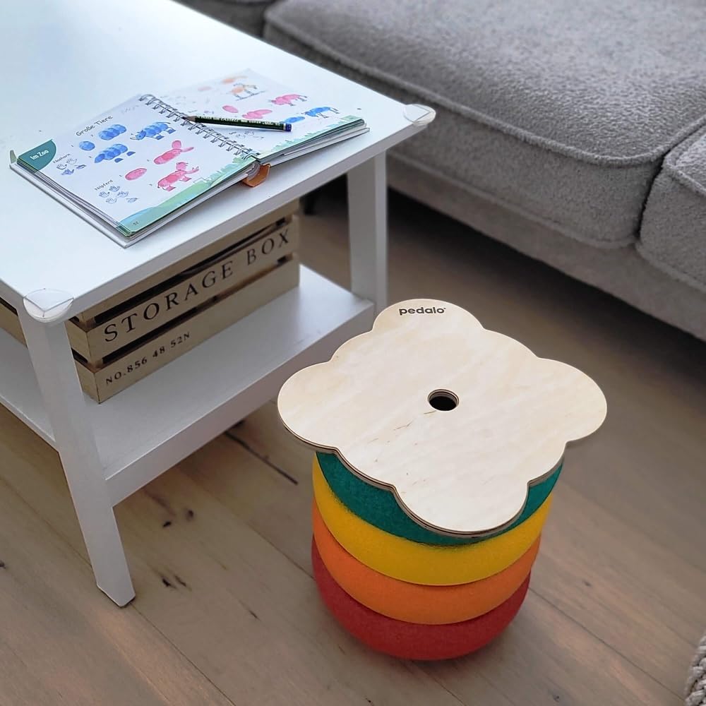 Pedalo® Stapelbaustein Sitzteller Move - Abgestimmt als Passform auf Stapelsteine - Sitzhocker für Kinder und Erwachsene - durch Stapelsteine mitwachsend - bewegt sitzen