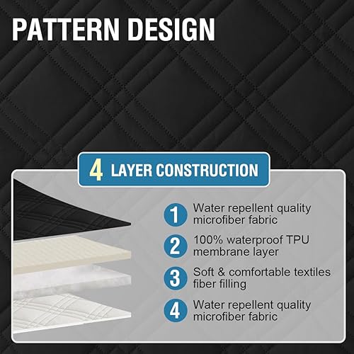 Miniatura 4 de H.VERSAILTEX Fundas de sofá 100% impermeables para mascotas y perros con diseño antideslizante, fundas de asiento de dos plazas lavables con funda