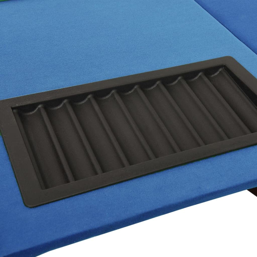 Toshilian Table de Poker, Table de Jeu Table de Casino Table de Poker 8 Joueurs avec Plateau à jetons Bleu 160x80x75cm