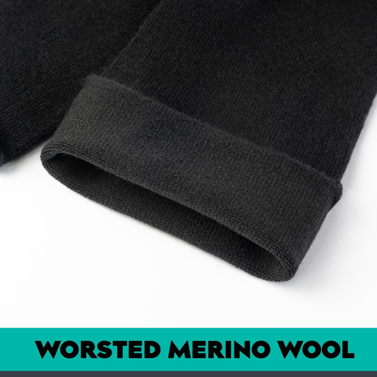 LIXIA Men's Non Binding Merino Wool Socks 3/6 Pairs Pack- Wide Calf Good for Circulation - No Compression Warm Breathable - Image 3