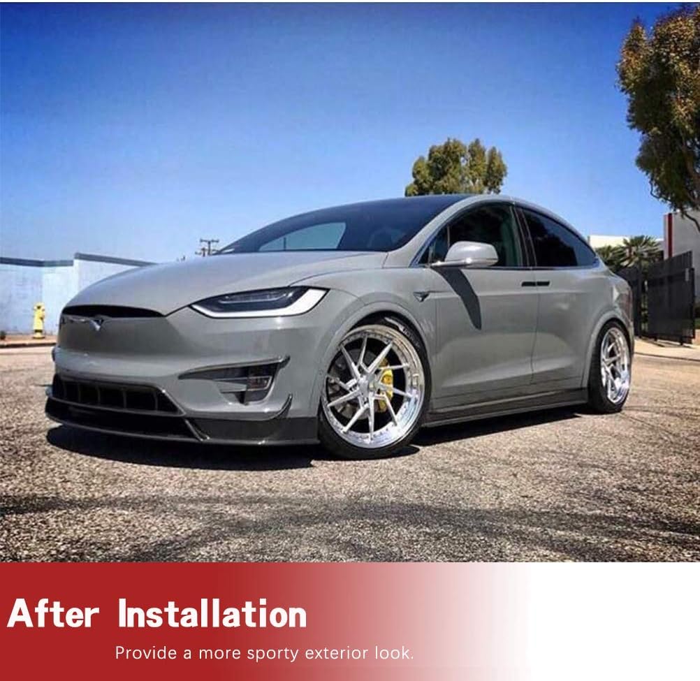 Carbon Fiber Front Bumper Vent Trim Fits for Tesla Model X 75D 90D P90D 100D P100D Sport 2016-2019 Factory Side Air Fender Cover Trim Scoop Winglet Apron Fin Front Splitter