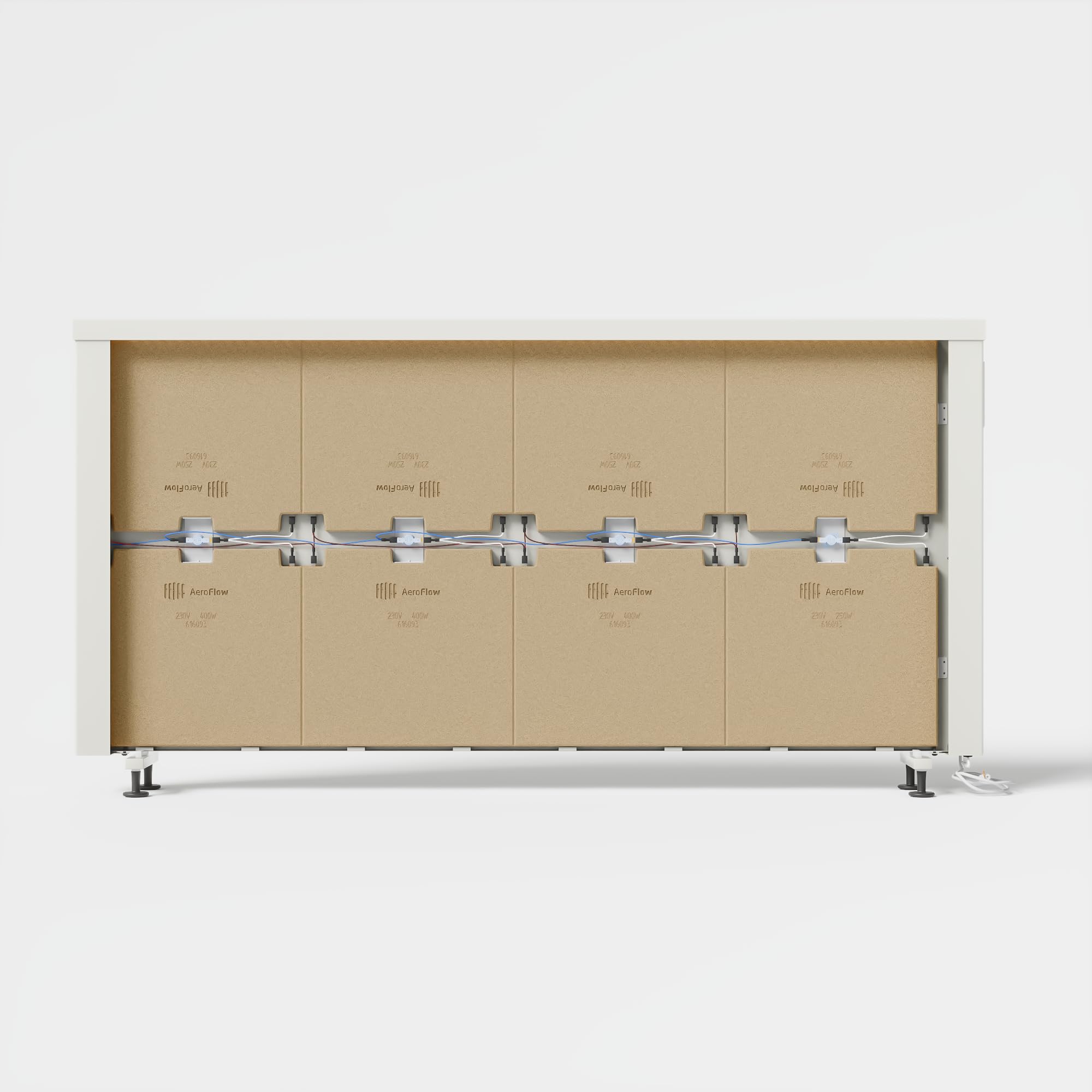Calefacción eléctrica AeroFlow MAXI 2450 con núcleo de arcilla refractaria,aplicación disponible con regulador con pantalla FlexiSmart (Android,iOS),calefacción auxiliar eléctrica,15 años de garantía