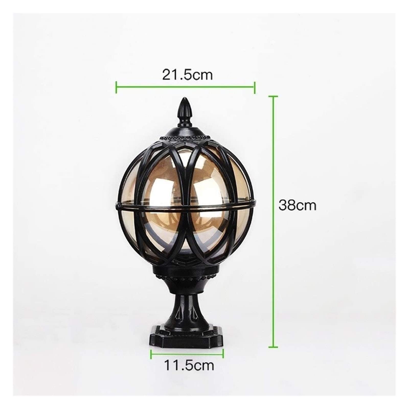 Lampada da cortile Lampada a colonna antipioggia Paesaggio tradizionale Lampada a colonna da esterno impermeabile Lampada a colonna Globo di vetro Lanterne a palo Cortile Lampione da giardino Lampada