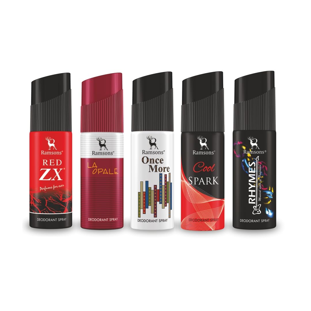 Ramsons - Red Zx, La Opale, Once More, Cool Spark & Rhymes Deodorant Spray Combo For All Day Use (Pack of 5 x 40ml)-image-28