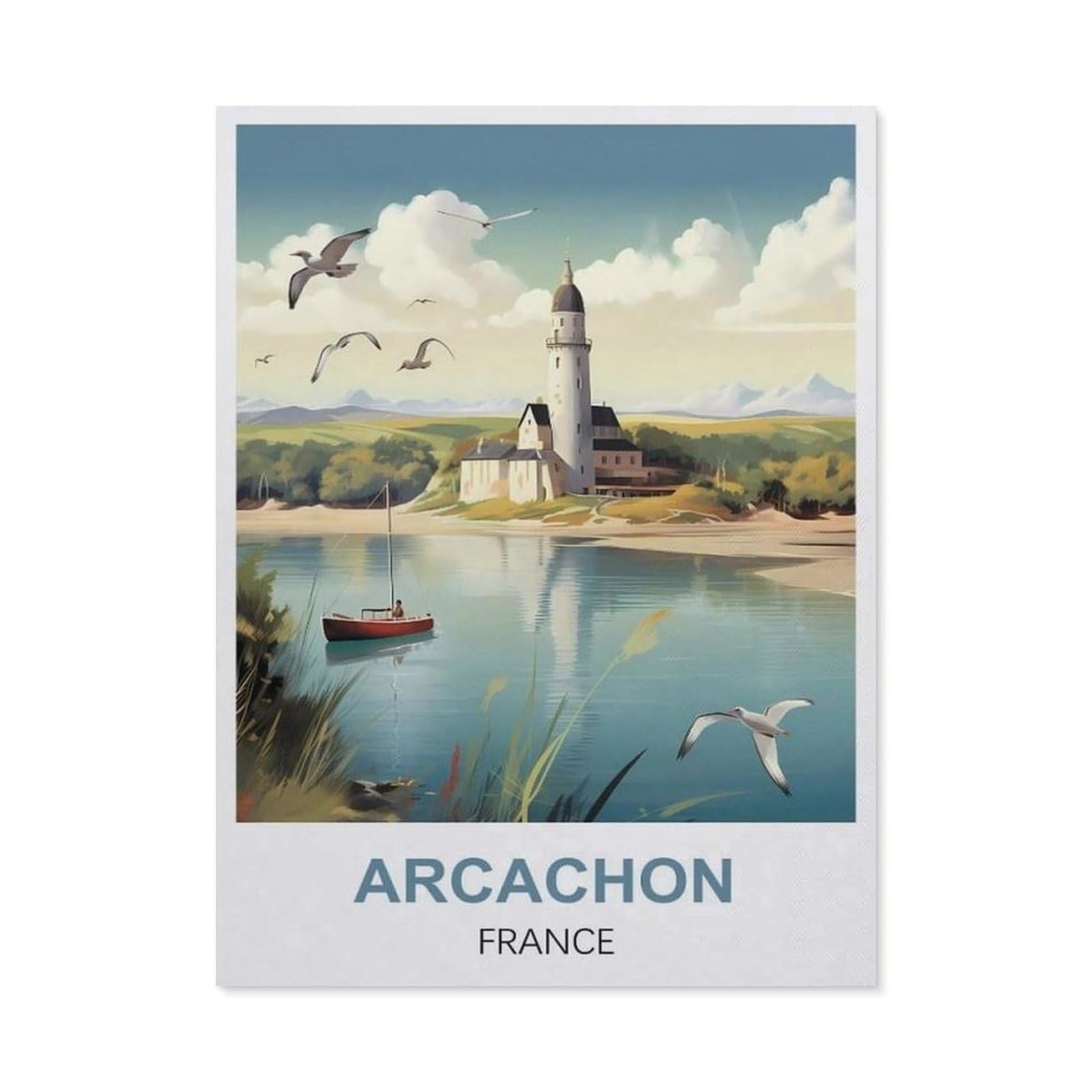 Vintage Metal Tin Sign，Arcachon France(30x40cm）