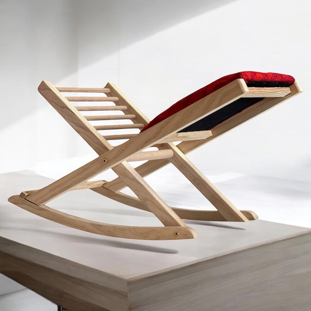 Reposapies plegable madera Haya Rojo